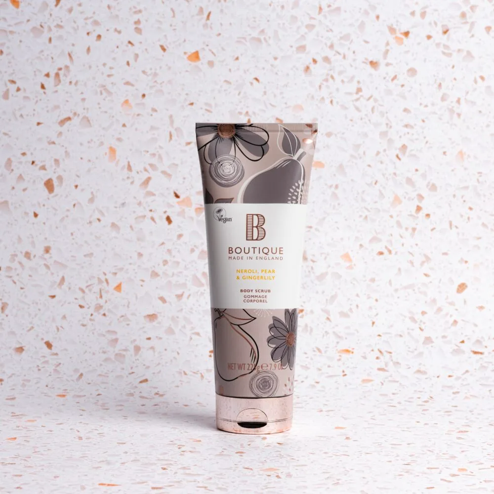 Body scrub νεράτζι, αχλάδι και ginger 238ml