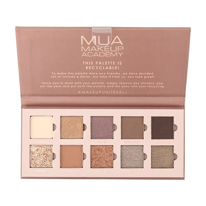 MUA 10 SHADE EYE PALETTE VELVET NUDES